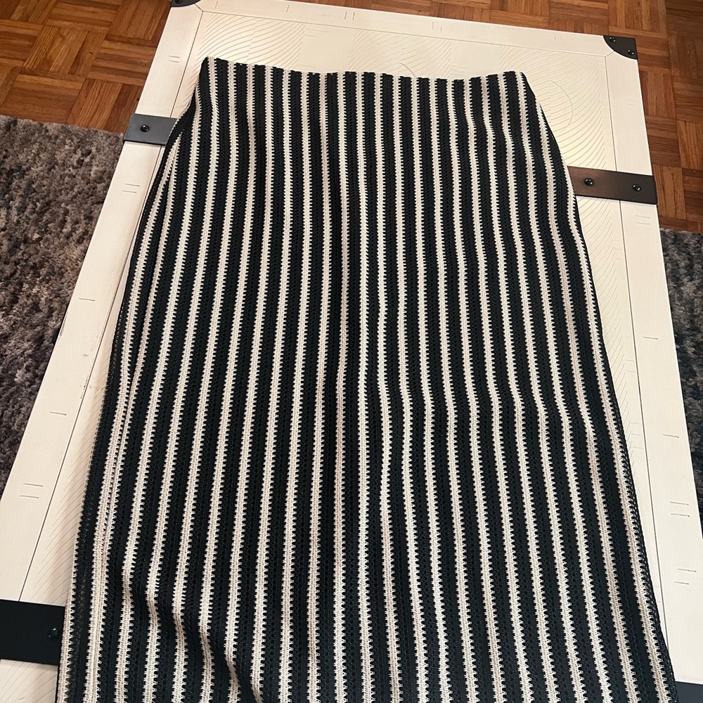 Elegant Black and White Striped Skirt